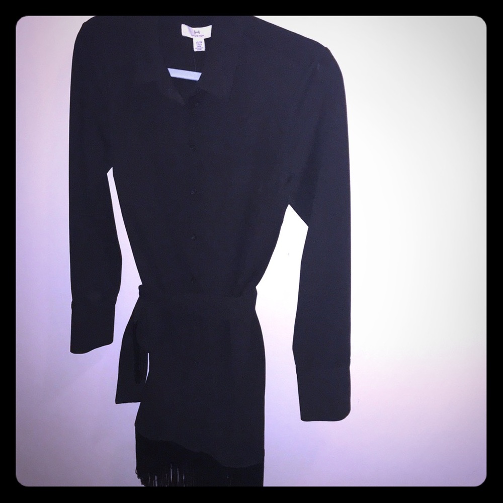 Fringe Dress- Black. Made by Halston. Extra small